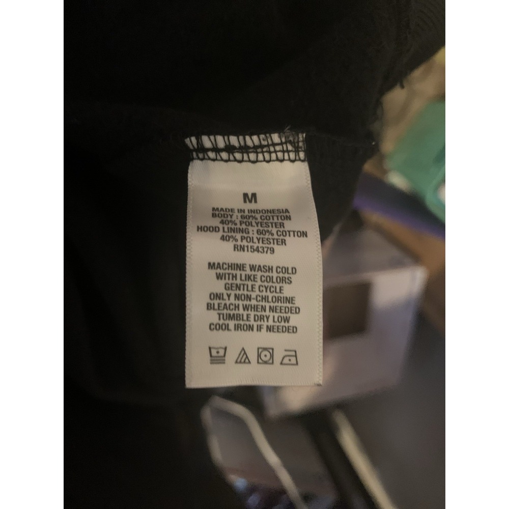NWT Aeropostale Men's Medium Influencer All Over Print Hoodie Black AOP Script - Picture 5 of 5